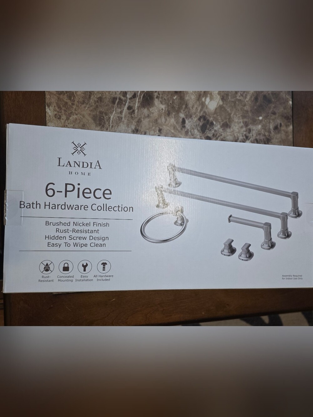 Silver Bathroom Hardware Wall Decor Set